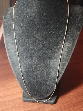 Minimalist Gold Bead Station Necklace for Women